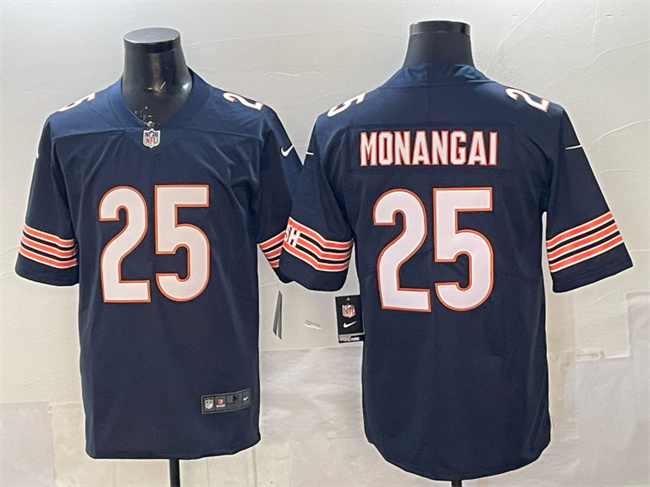 Men's Navy Chicago Bears #25 Kyle Monangai Vapor Untouchable Stitched Football Jersey